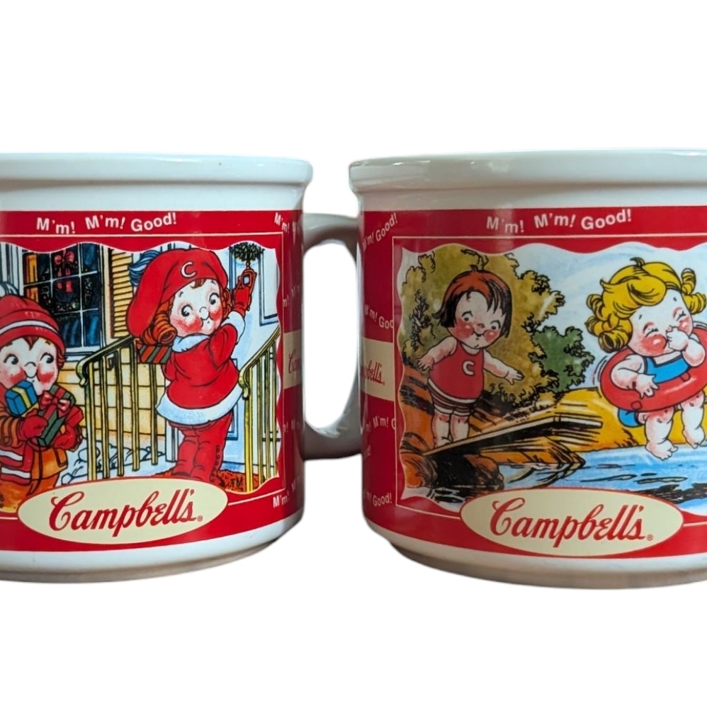 1998 Campbell's Soup Kids Vintage Mugs, Set Of 2